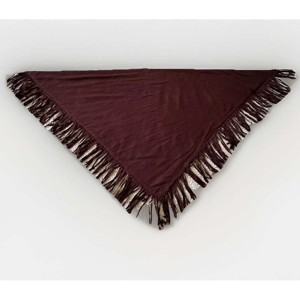 Vintage Embroidered Piano Shawl Cashmere Blend Floral Brown Boho Gypsy‎ Wrap - Picture 10 of 10
